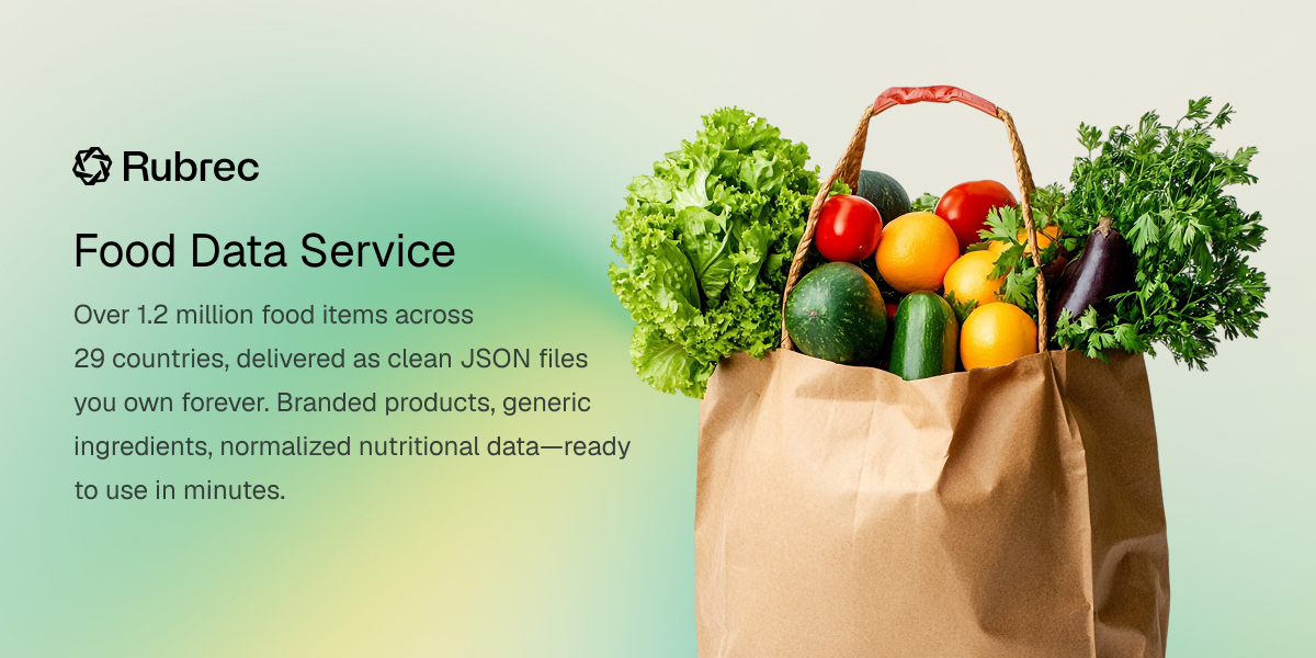 Food Data Services - Ready-to-Use Nutrition Dataset & Food Data | Rubrec